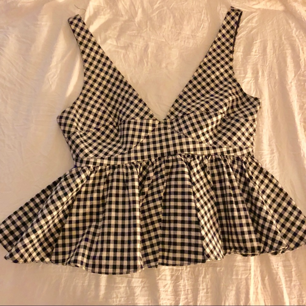 ZARA gingham tank blouse